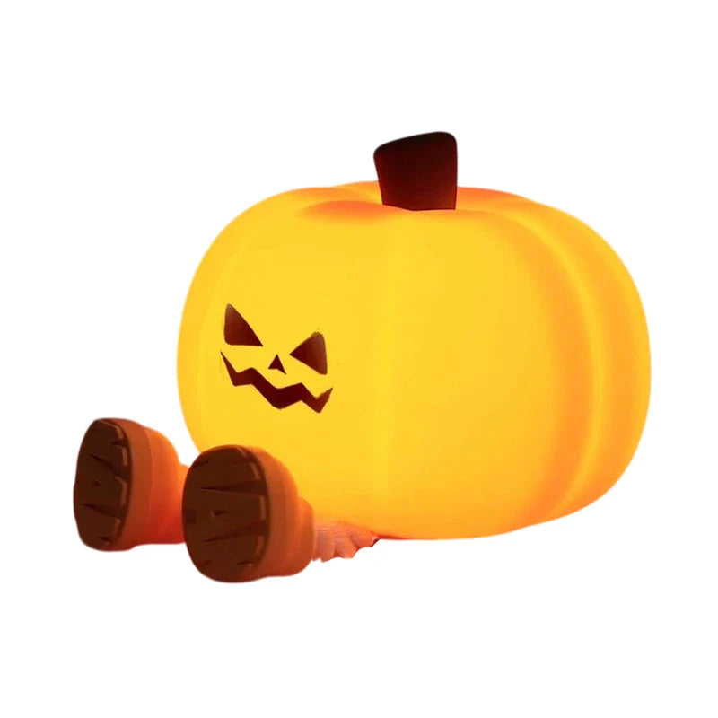 1Pcs Halloween Pumpkin Night Lights Cute Soft Silicone Safe Lamp Decorations Bedside Decor Kids Halloween Gifts