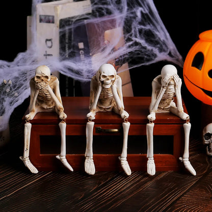 Realistic Human Skeleton Model - 85cm Halloween Decoration for Scary Party, Haunted House, Goth Home, Graduation Decor, Medical