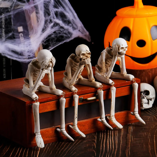 Realistic Human Skeleton Model - 85cm Halloween Decoration for Scary Party, Haunted House, Goth Home, Graduation Decor, Medical