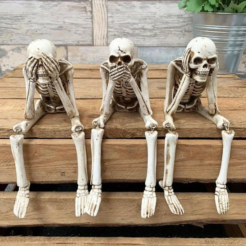 Realistic Human Skeleton Model - 85cm Halloween Decoration for Scary Party, Haunted House, Goth Home, Graduation Decor, Medical