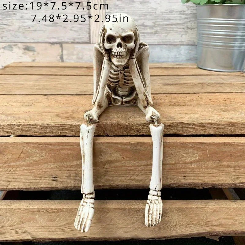 Realistic Human Skeleton Model - 85cm Halloween Decoration for Scary Party, Haunted House, Goth Home, Graduation Decor, Medical