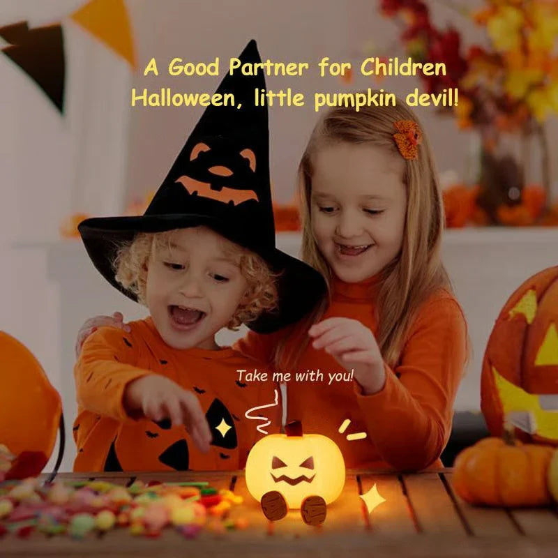 1Pcs Halloween Pumpkin Night Lights Cute Soft Silicone Safe Lamp Decorations Bedside Decor Kids Halloween Gifts